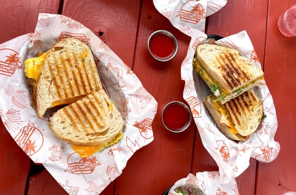 breakfast sandwiches freshly grilled